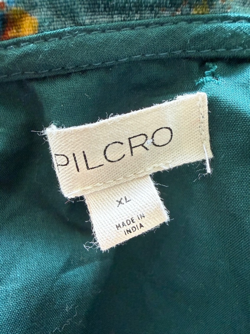 Pilcro Keira Collared Button-Front Blouse: Long Sleeve Velvet Edition : XL - Picture 6 of 7